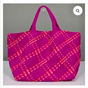 NAGHEDI St. Barth’s Large Tote Hot Berry Pink Bright Orange
